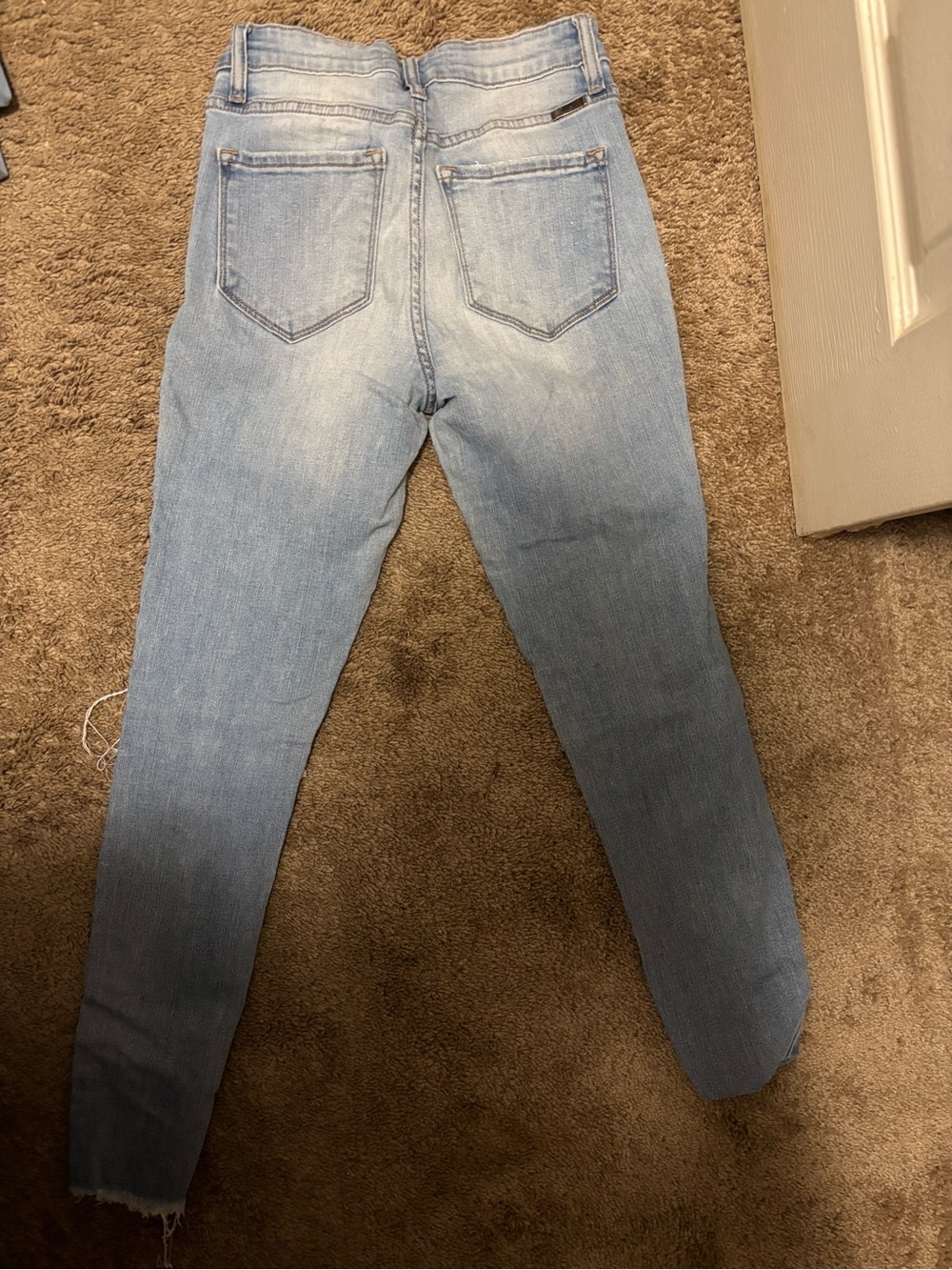 Kancan Light Blue High-Waist Distressed Women's Jeans - Picture 2 of 3